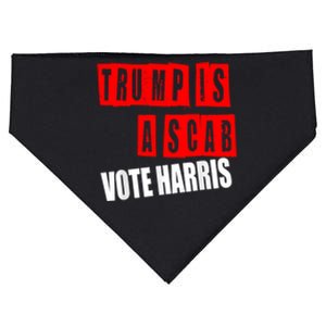 Trump Is A Scab Vote Kamala Harris 2024 USA-Made Doggie Bandana