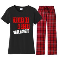 Trump Is A Scab Vote Kamala Harris 2024 Women's Flannel Pajama Set