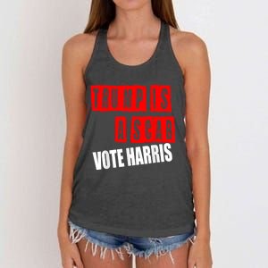 Trump Is A Scab Vote Kamala Harris 2024 Women's Knotted Racerback Tank