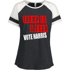 Trump Is A Scab Vote Kamala Harris 2024 Enza Ladies Jersey Colorblock Tee