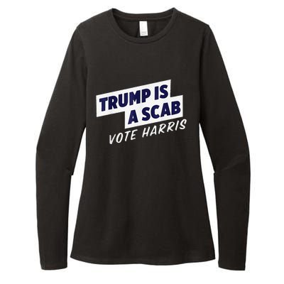 Trump Is A Scab Vote Harris 2024 Womens CVC Long Sleeve Shirt