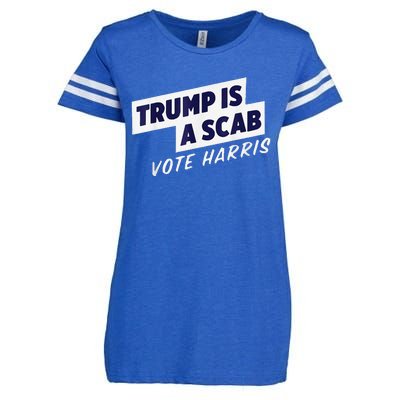 Trump Is A Scab Vote Harris 2024 Enza Ladies Jersey Football T-Shirt