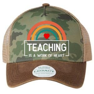 Teaching Is A Work Of Heart Rainbow Legacy Tie Dye Trucker Hat