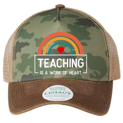 Teaching Is A Work Of Heart Rainbow Legacy Tie Dye Trucker Hat