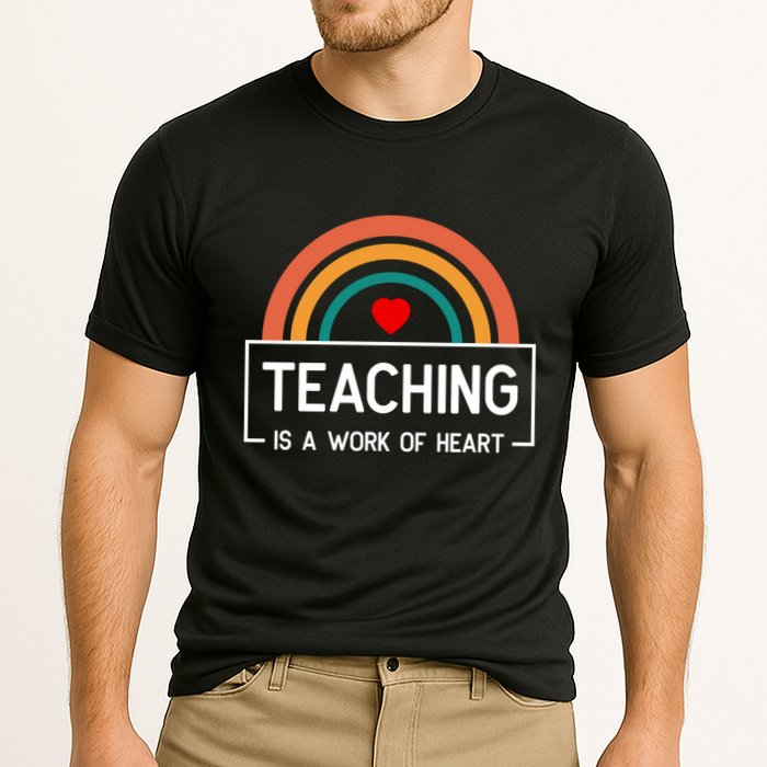 Teaching Is A Work Of Heart Rainbow Performance Shirt