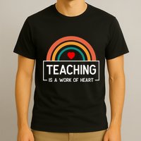Teaching Is A Work Of Heart Rainbow T-Shirt