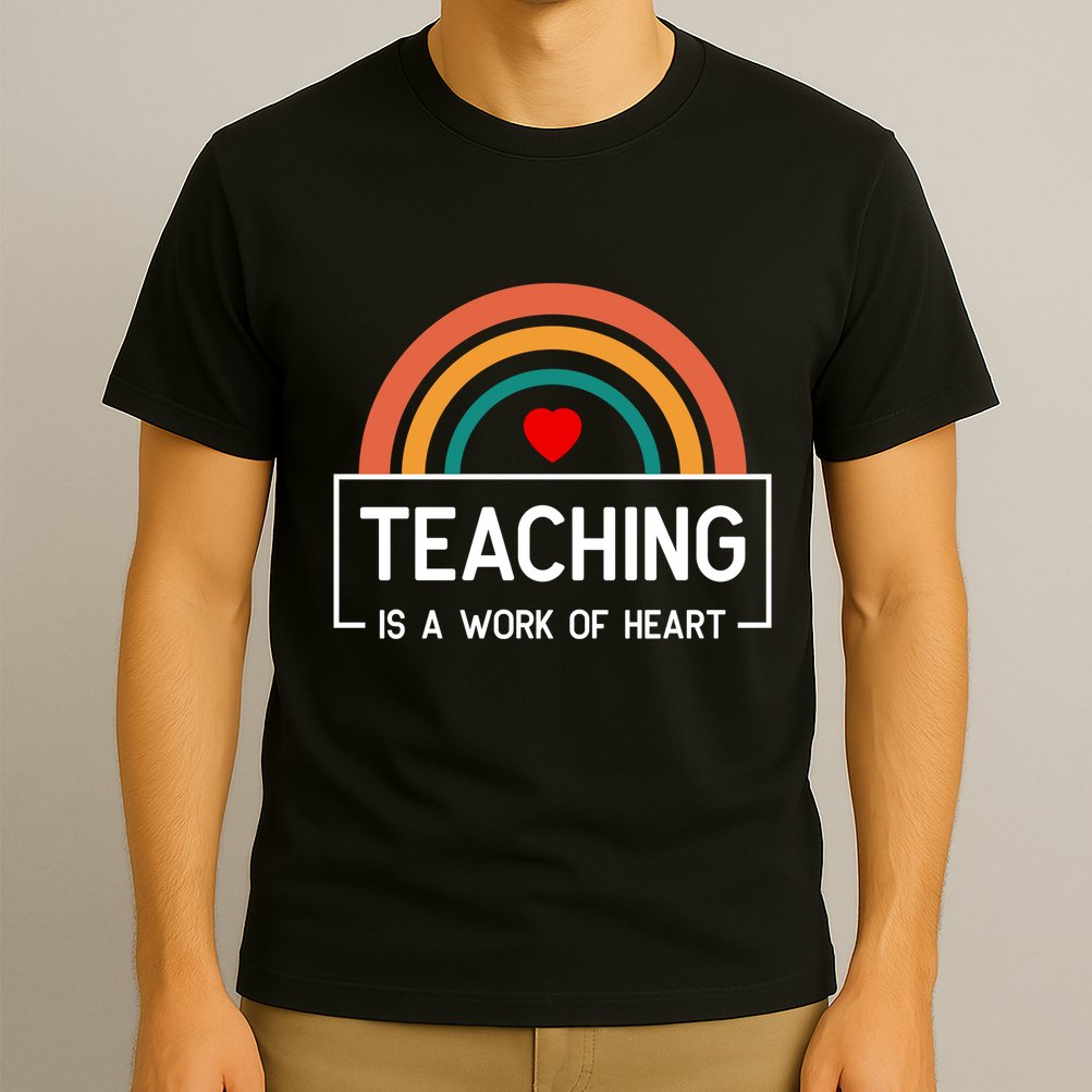 Teaching Is A Work Of Heart Rainbow T-Shirt