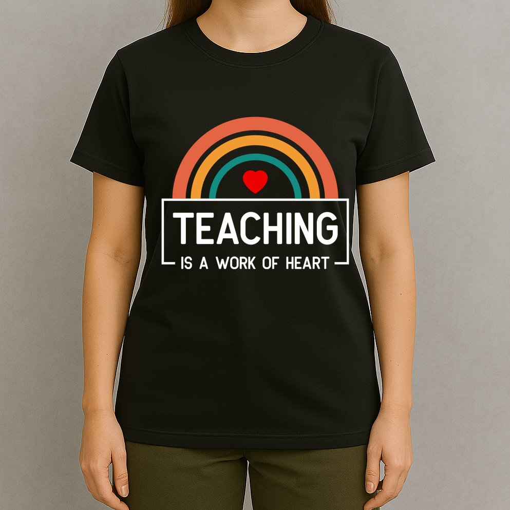 Teaching Is A Work Of Heart Rainbow T-Shirt