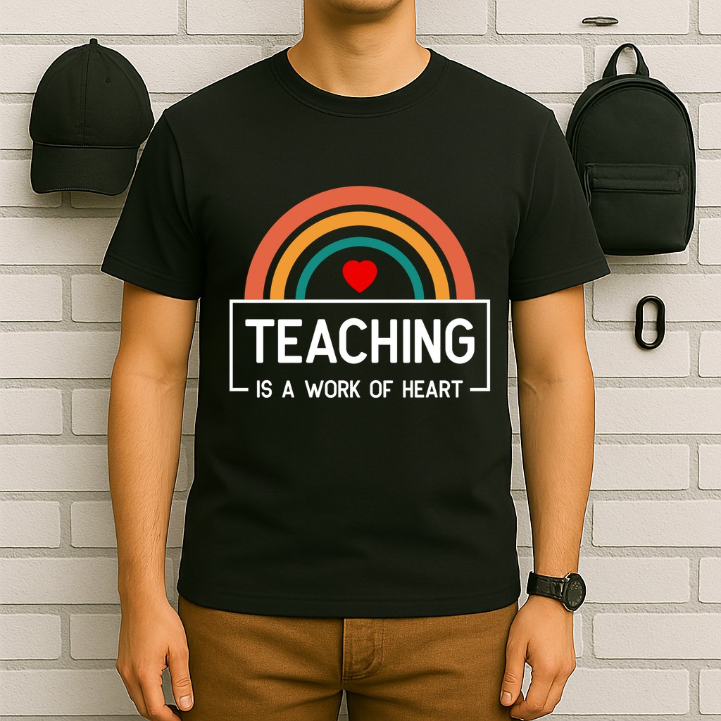 Teaching Is A Work Of Heart Rainbow T-Shirt