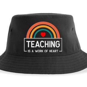 Teaching Is A Work Of Heart Rainbow Sustainable Bucket Hat