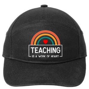 Teaching Is A Work Of Heart Rainbow 7-Panel Snapback Hat