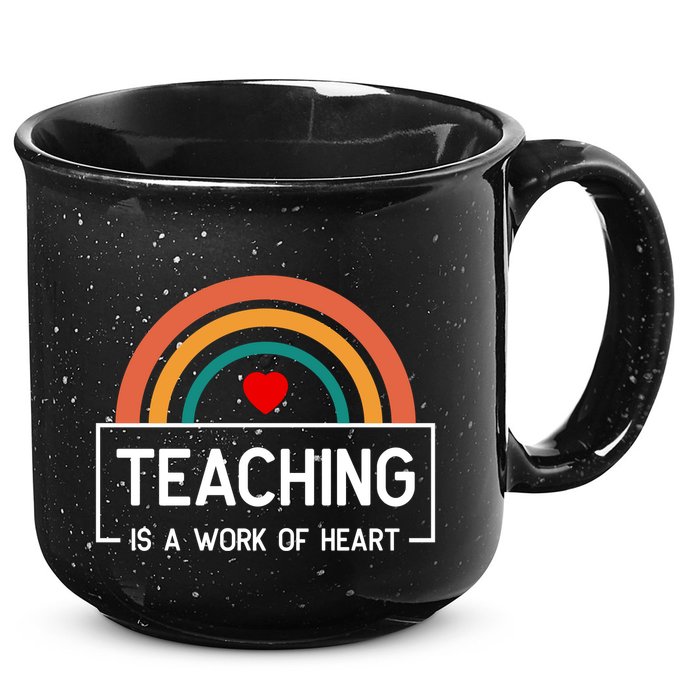 Teaching Is A Work Of Heart Rainbow 15oz Campfire Ceramic Mug
