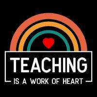 Teaching Is A Work Of Heart Rainbow Drawstring Bag