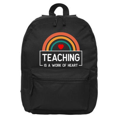 Teaching Is A Work Of Heart Rainbow 16 in Basic Backpack