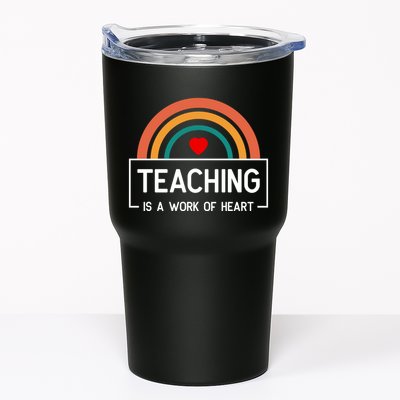 Teaching Is A Work Of Heart Rainbow Tumbler