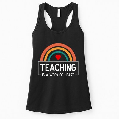 Teaching Is A Work Of Heart Rainbow Womens Tank Top