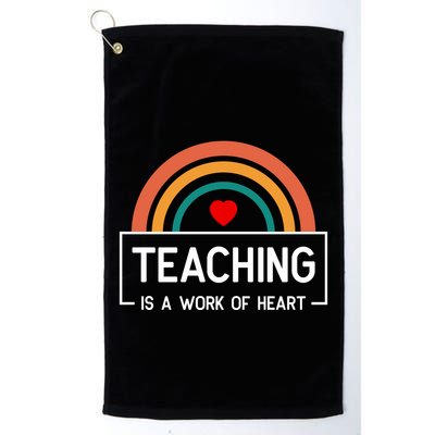 Teaching Is A Work Of Heart Rainbow Golf Towel