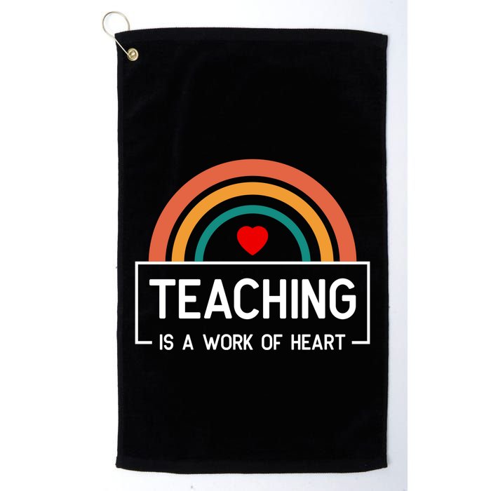 Teaching Is A Work Of Heart Rainbow Golf Towel