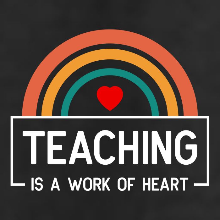 Teaching Is A Work Of Heart Rainbow Golf Towel