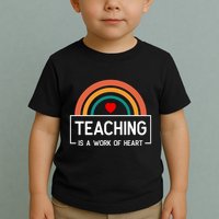 Teaching Is A Work Of Heart Rainbow Toddler T-Shirt