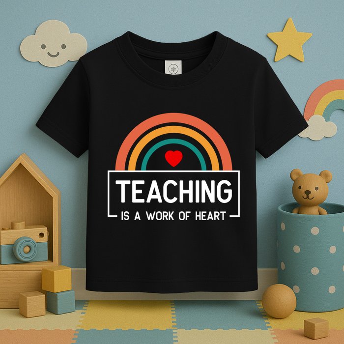 Teaching Is A Work Of Heart Rainbow Toddler T-Shirt