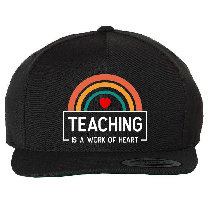 Teaching Is A Work Of Heart Rainbow Wool Snapback Cap