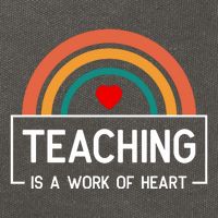 Teaching Is A Work Of Heart Rainbow Cotton Canvas Backpack