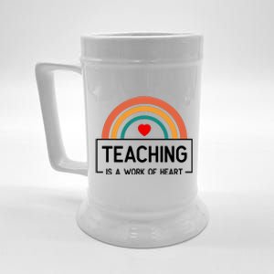 Teaching Is A Work Of Heart Rainbow Beer Stein