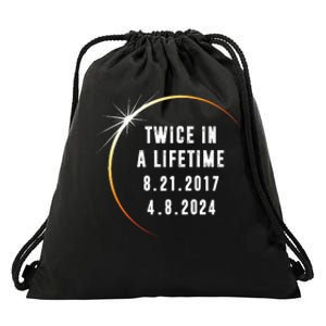 Twice In a Lifetime Total Solar Eclipse 2024 Drawstring Bag