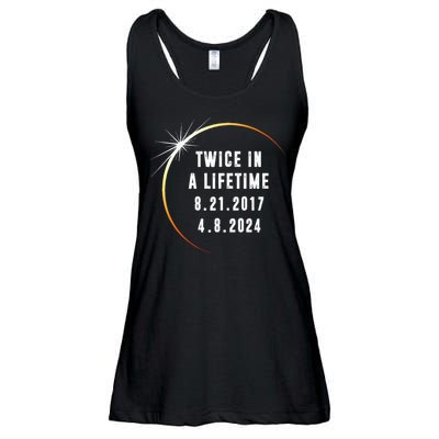 Twice In a Lifetime Total Solar Eclipse 2024 Ladies Essential Flowy Tank