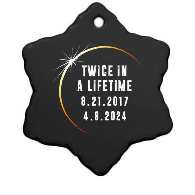 Twice In a Lifetime Total Solar Eclipse 2024 Ceramic Star Ornament