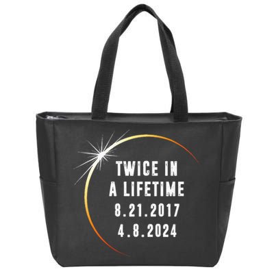 Twice In a Lifetime Total Solar Eclipse 2024 Zip Tote Bag