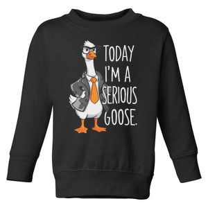 Today IM A Serious Goose Wear Glasses Vest Toddler Sweatshirt