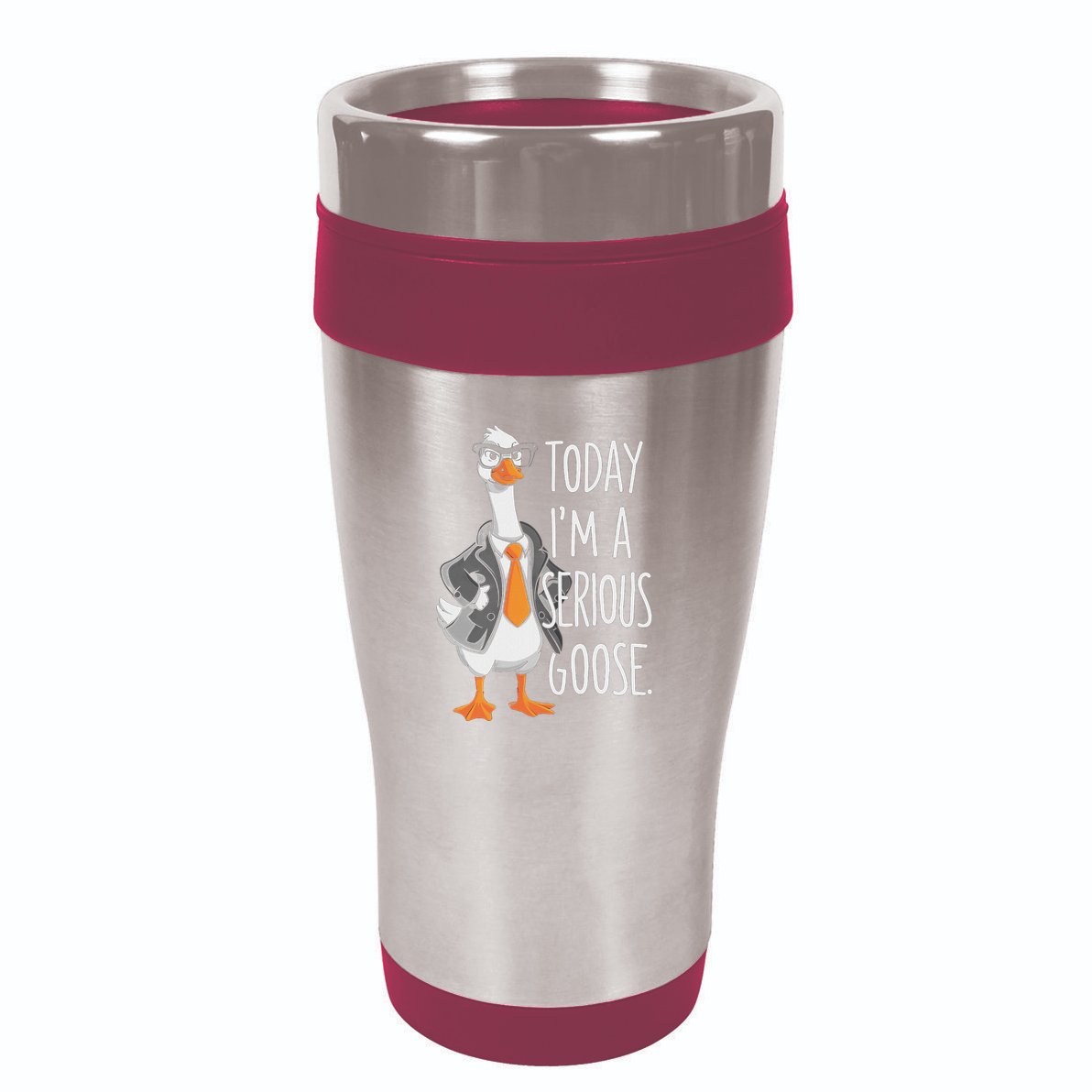 Today IM A Serious Goose Wear Glasses Vest 16oz Travel Tumbler