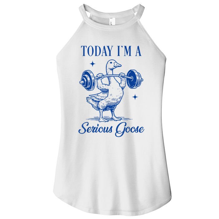 Today IM A Serious Goose Funny Lifting Weights Gym Fitness Women's Perfect Tri Rocker Tank