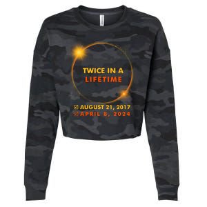 Twice In A Lifetime Solar Eclipse August 21 2017 April 8 2024 Cropped Pullover Crew