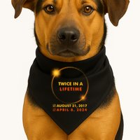 Twice In A Lifetime Solar Eclipse August 21 2017 April 8 2024 USA-Made Doggie Bandana