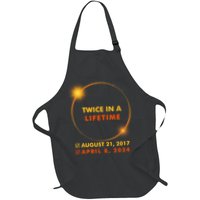 Twice In A Lifetime Solar Eclipse August 21 2017 April 8 2024 Full-Length Apron With Pockets