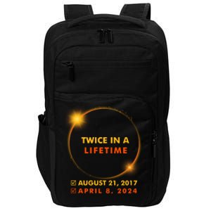 Twice In A Lifetime Solar Eclipse August 21 2017 April 8 2024 Impact Tech Backpack