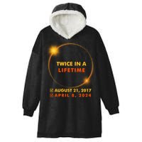 Twice In A Lifetime Solar Eclipse August 21 2017 April 8 2024 Hooded Wearable Blanket