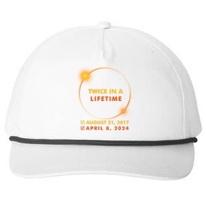 Twice In A Lifetime Solar Eclipse August 21 2017 April 8 2024 Snapback Five-Panel Rope Hat