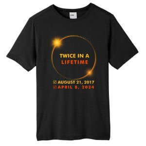 Twice In A Lifetime Solar Eclipse August 21 2017 April 8 2024 Tall Fusion ChromaSoft Performance T-Shirt