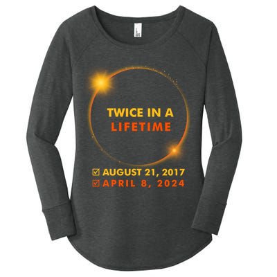 Twice In A Lifetime Solar Eclipse August 21 2017 April 8 2024 Women's Perfect Tri Tunic Long Sleeve Shirt