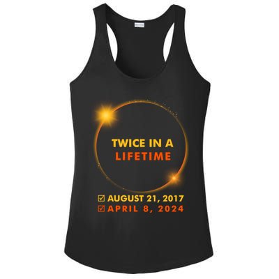 Twice In A Lifetime Solar Eclipse August 21 2017 April 8 2024 Ladies PosiCharge Competitor Racerback Tank