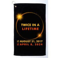 Twice In A Lifetime Solar Eclipse August 21 2017 April 8 2024 Golf Towel