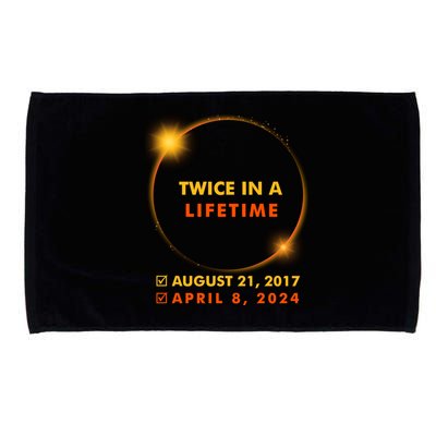 Twice In A Lifetime Solar Eclipse August 21 2017 April 8 2024 Microfiber Hand Towel