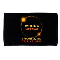 Twice In A Lifetime Solar Eclipse August 21 2017 April 8 2024 Microfiber Hand Towel