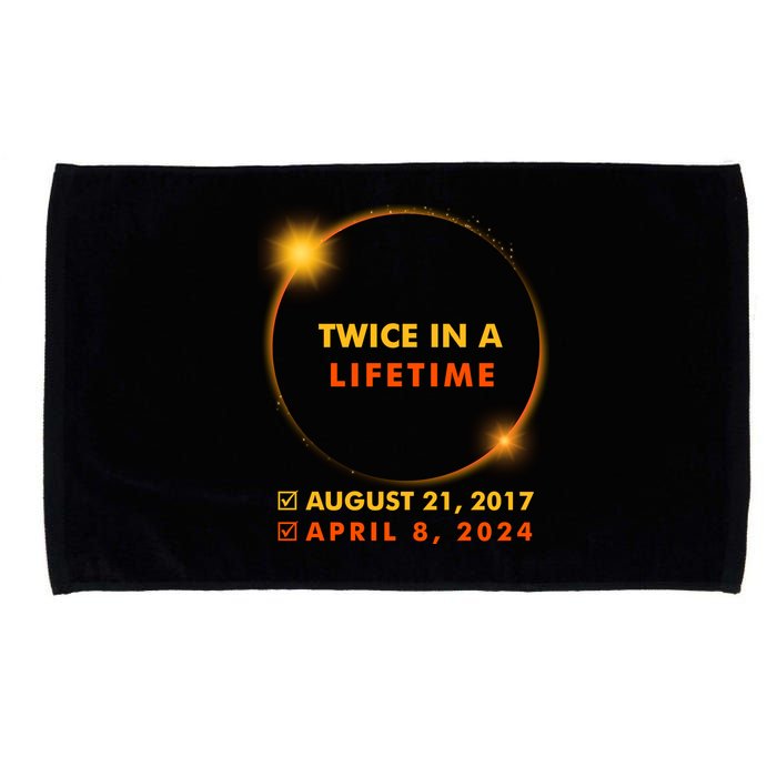 Twice In A Lifetime Solar Eclipse August 21 2017 April 8 2024 Microfiber Hand Towel