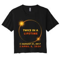 Twice In A Lifetime Solar Eclipse August 21 2017 April 8 2024 Crop Top