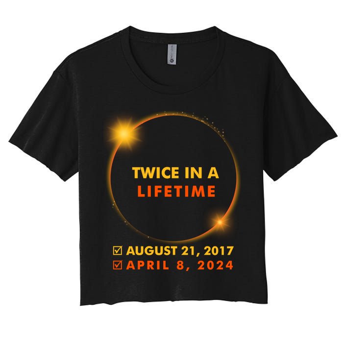 Twice In A Lifetime Solar Eclipse August 21 2017 April 8 2024 Crop Top